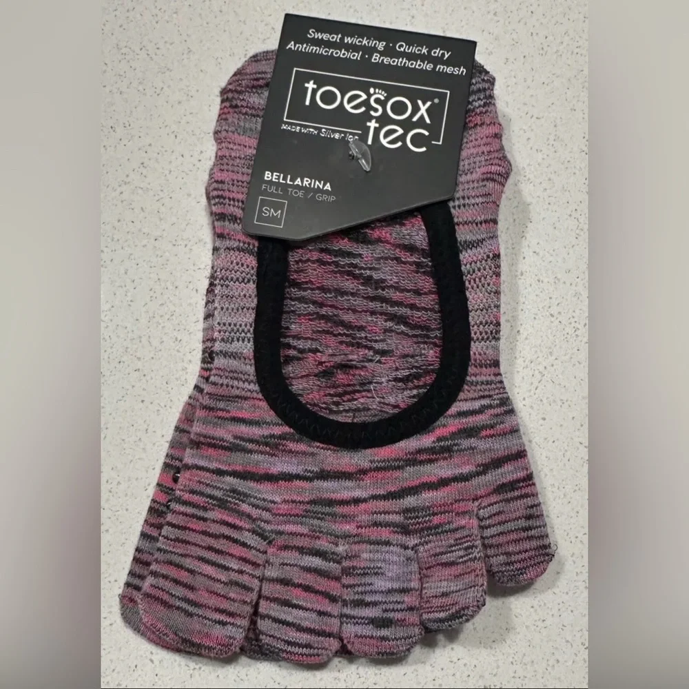 TOESOX TEC NWT Size S (6-8) Ballerina Tec Full Toe Pilates Yoga Grip Socks‎ ~NEW